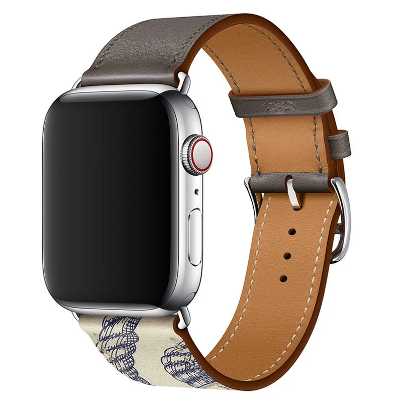 Genuine Leather Bracelet Strap For Apple Watch Band 45mm 49mm 41mm 44mm 42mm 40mm band iWatch Ultra/2 10 42/46mm 9 8 7 6 5 4 SE